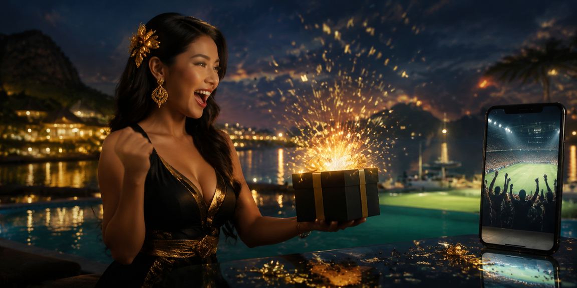 Model menggunakan platform casino mobile dengan tampilan promo bonus yang menarik